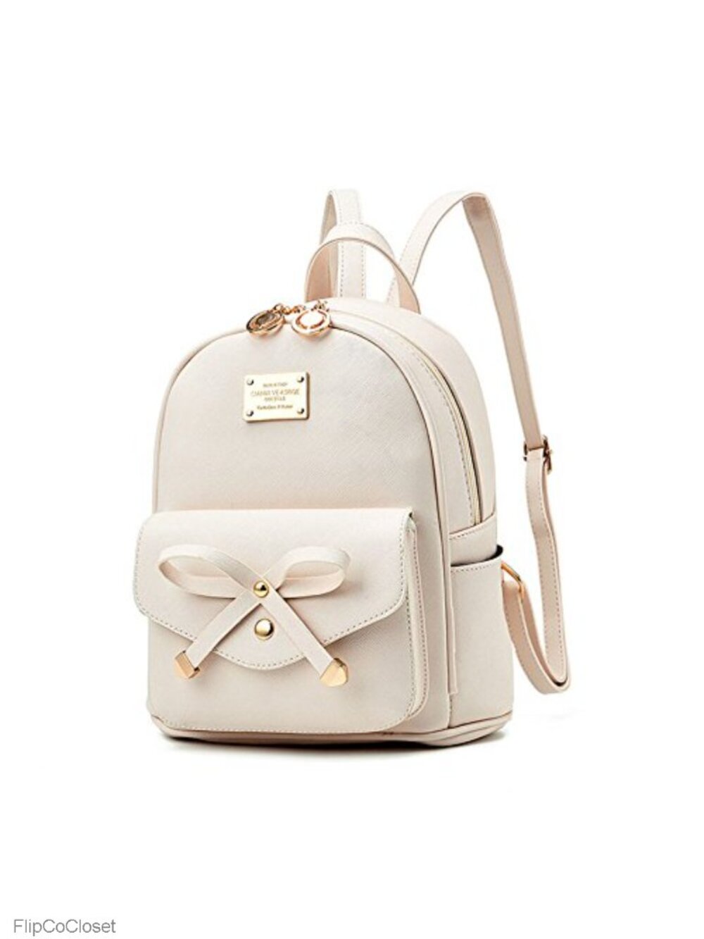 Mini PU Leather Backpack Purse Bowknot Cute Girls Women Adjustable Straps
